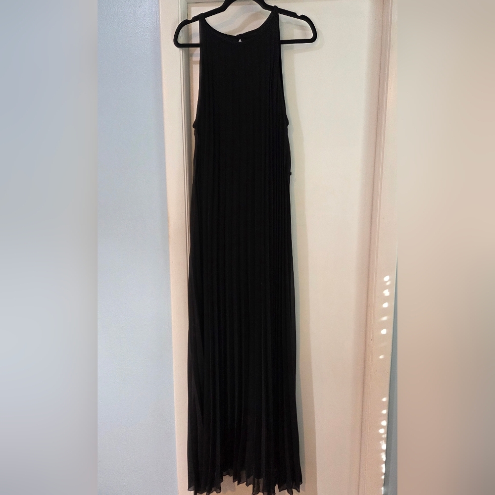 Women's Bisou Bisou Black Pleated Maxi Dress Size 16 - Picture 1 of 15